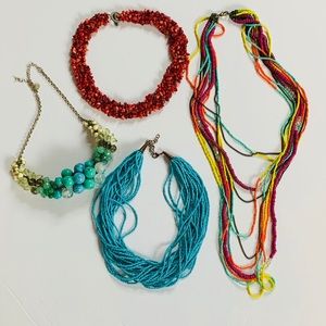 Lot of Boho style beaded necklaces
